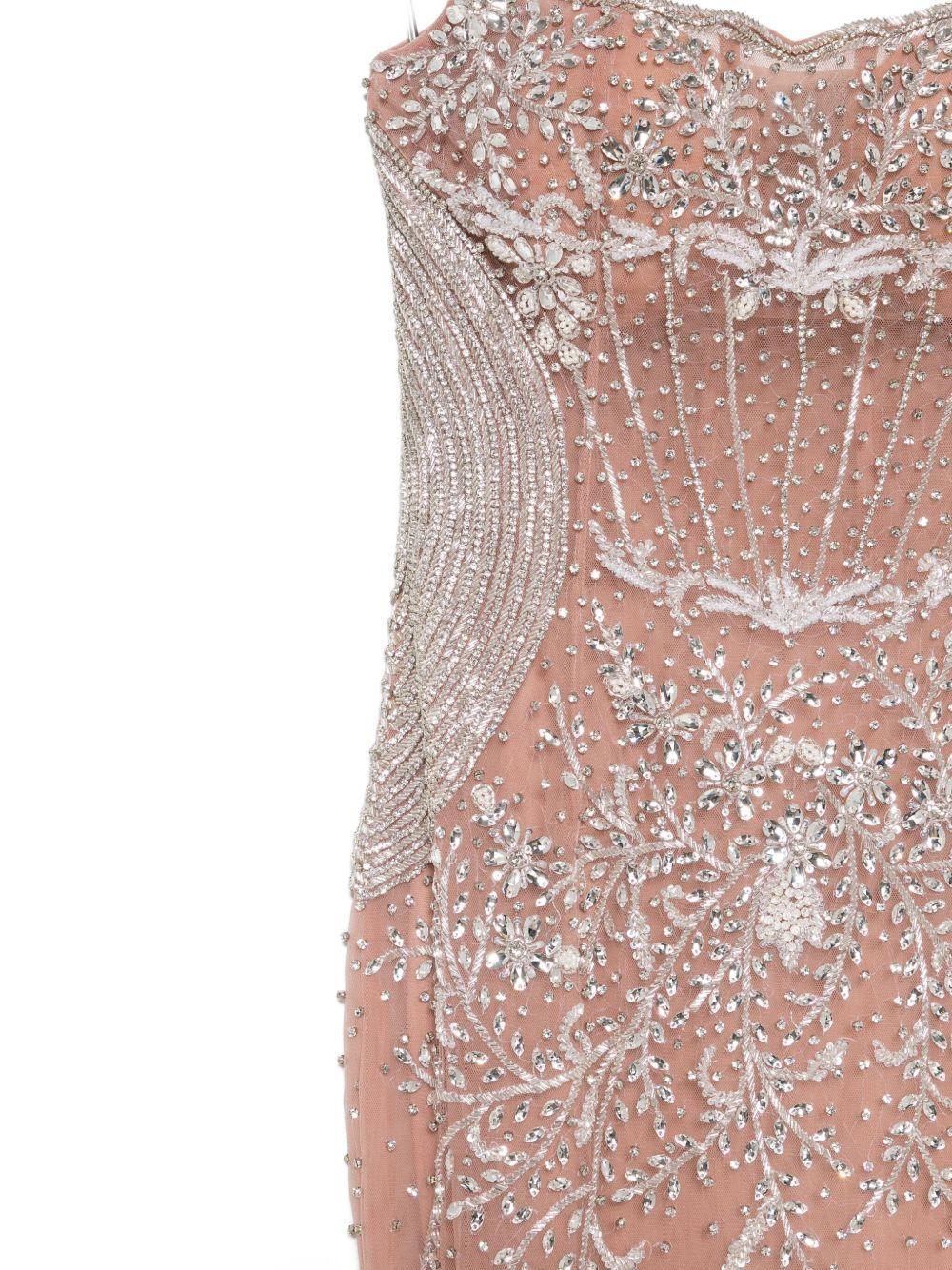 Abito Rosa Chiaro Senza Spalline con Cristalli e Corsetto Aderente HF110348 SAS HOLLAND & HOLLAND 