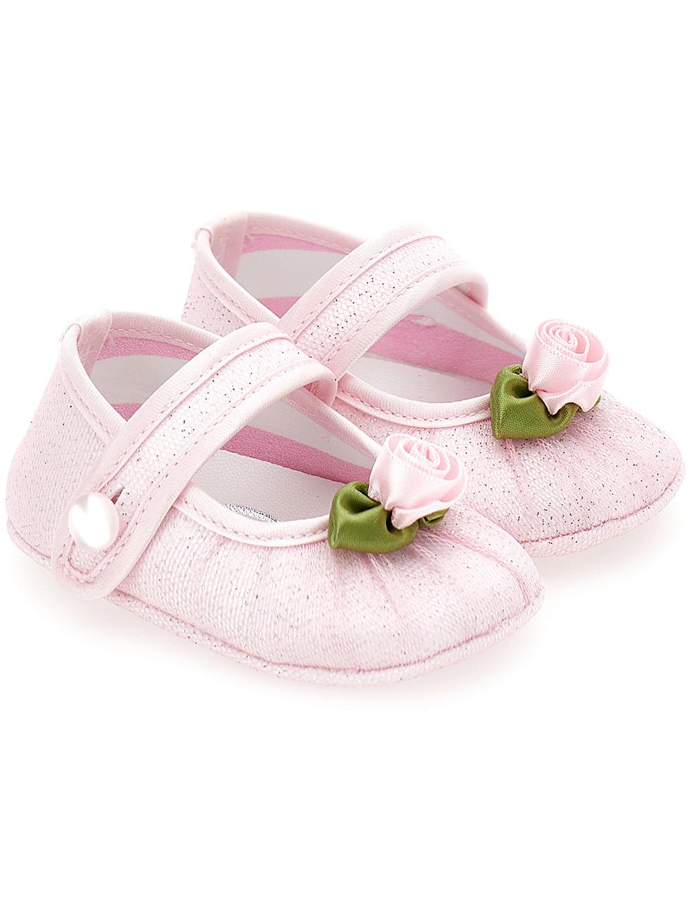 Scarpette rosa neonata con chiusura diamante e paillettes