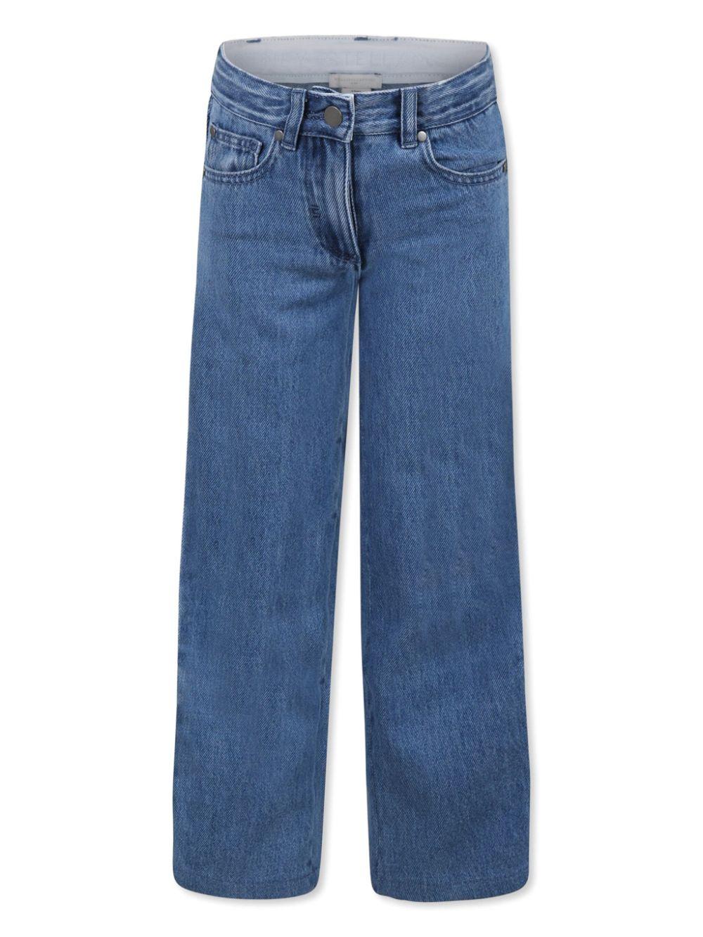 Jeans a gamba ampia logo laterale