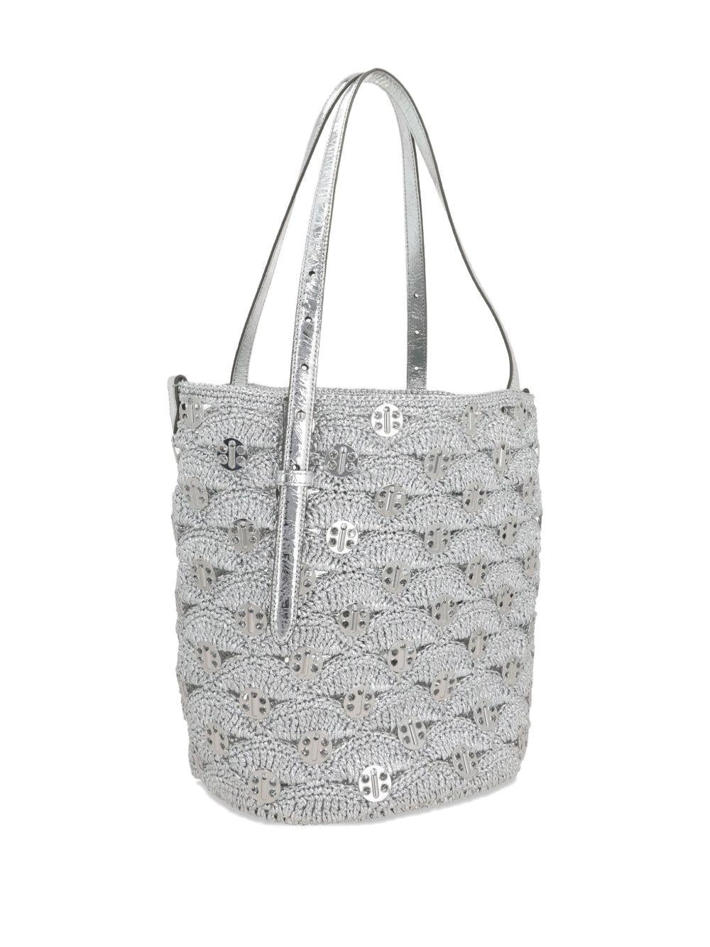 BORSA TOTE ARGENTO IN RAFIA LUREX