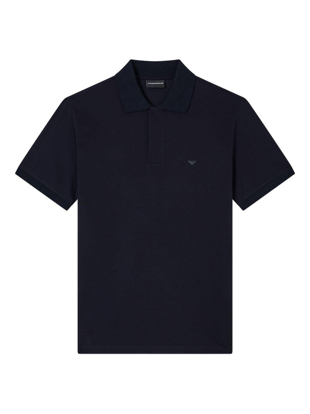 Polo blu navy con logo e chiusura a zip EM003171AF13742 UB118 EMPORIO ARMANI 