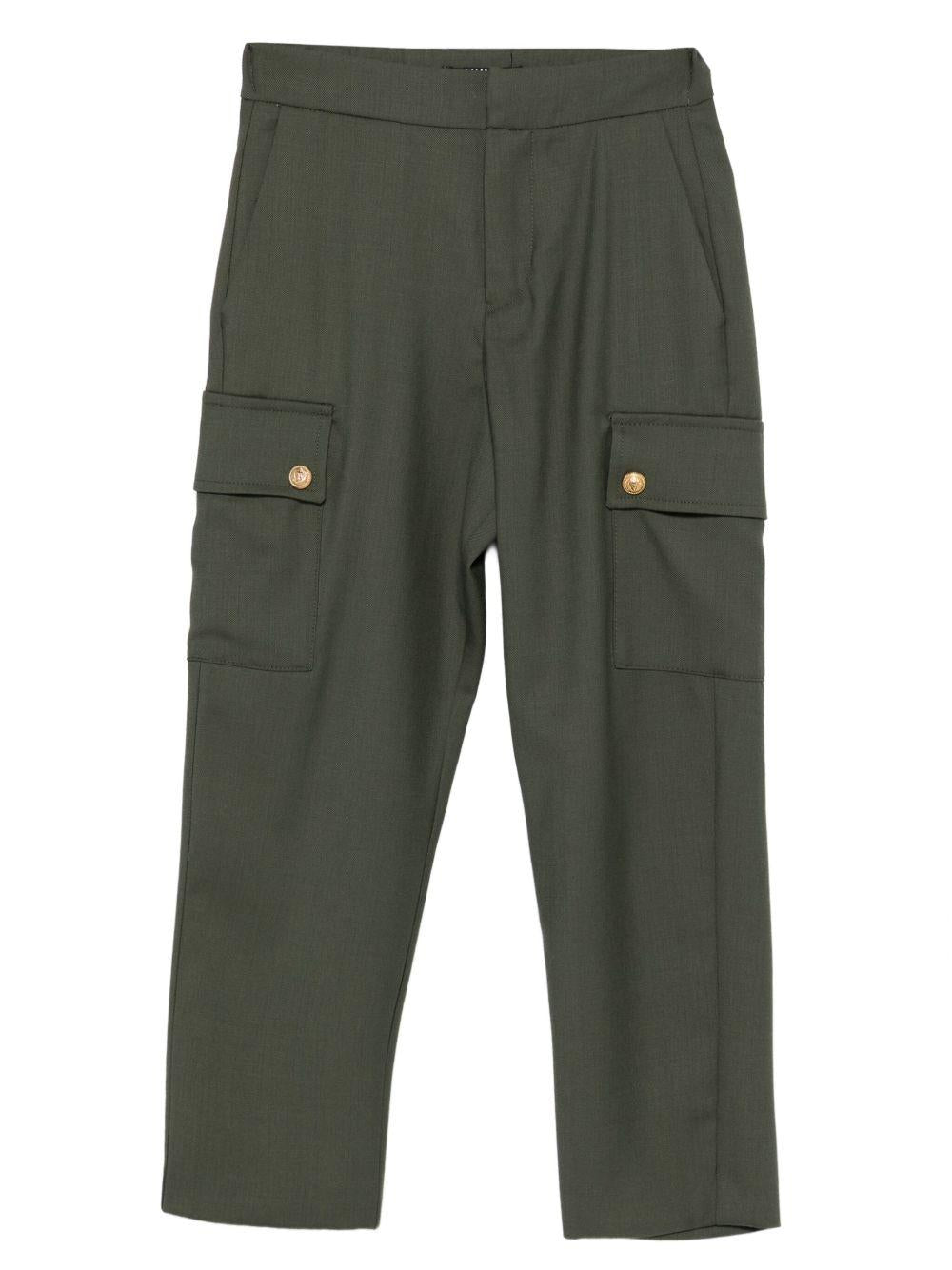 Cargo Verde Oliva con Bottoni BX6Q90I0196 762OR BALMAIN KIDS 