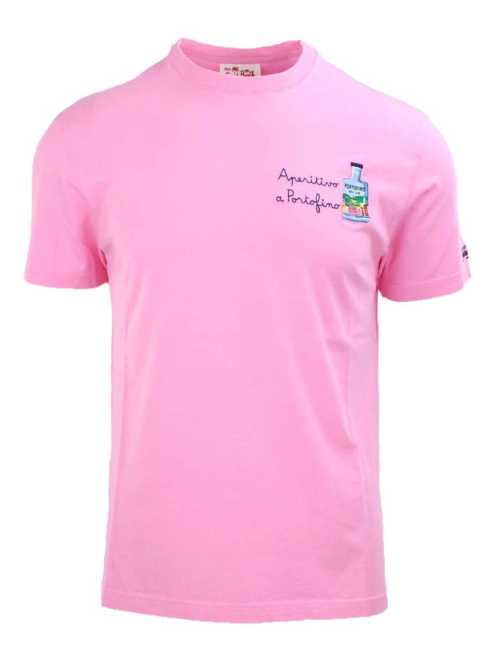 T-shirt rosa "Aperitivo a portofino"