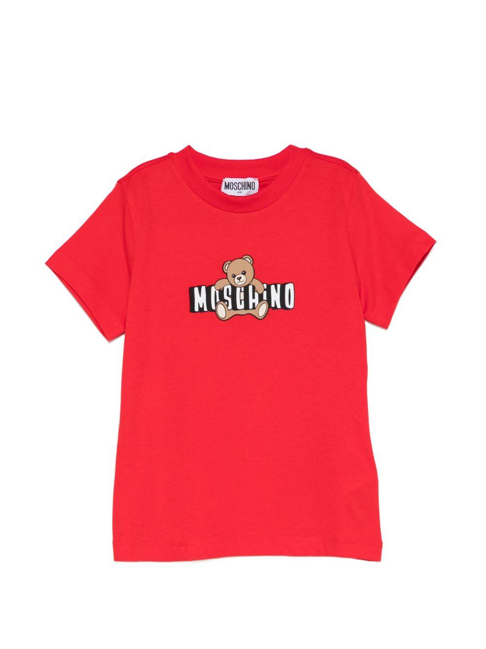 T-shirt con logo Teddy Bear HZM058LAA03 50109 MOSCHINO KIDS 