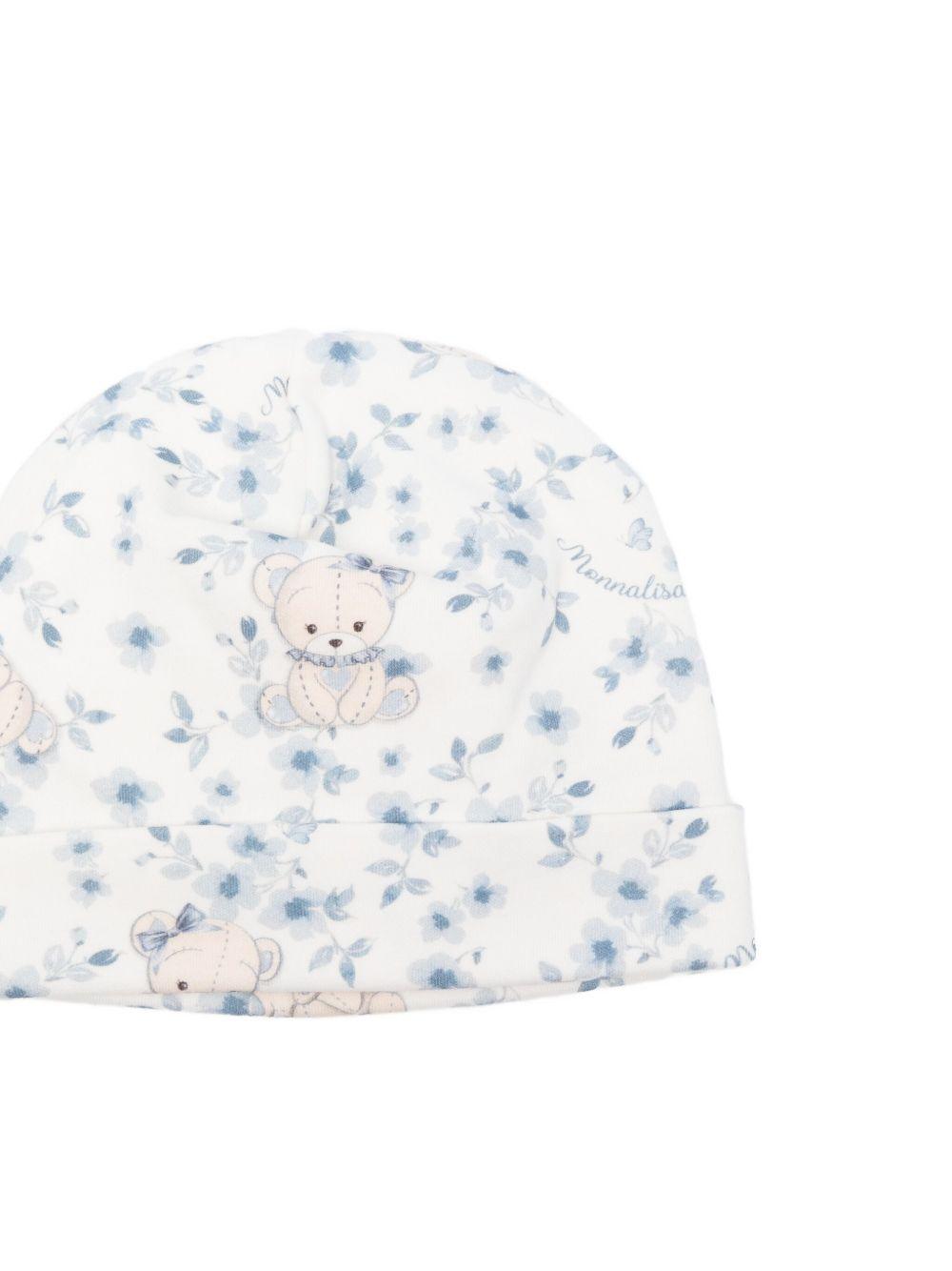 Berretto con Stampa a Fiori e Teddy Bear 35F011NP6008 0151 MONNALISA KIDS 