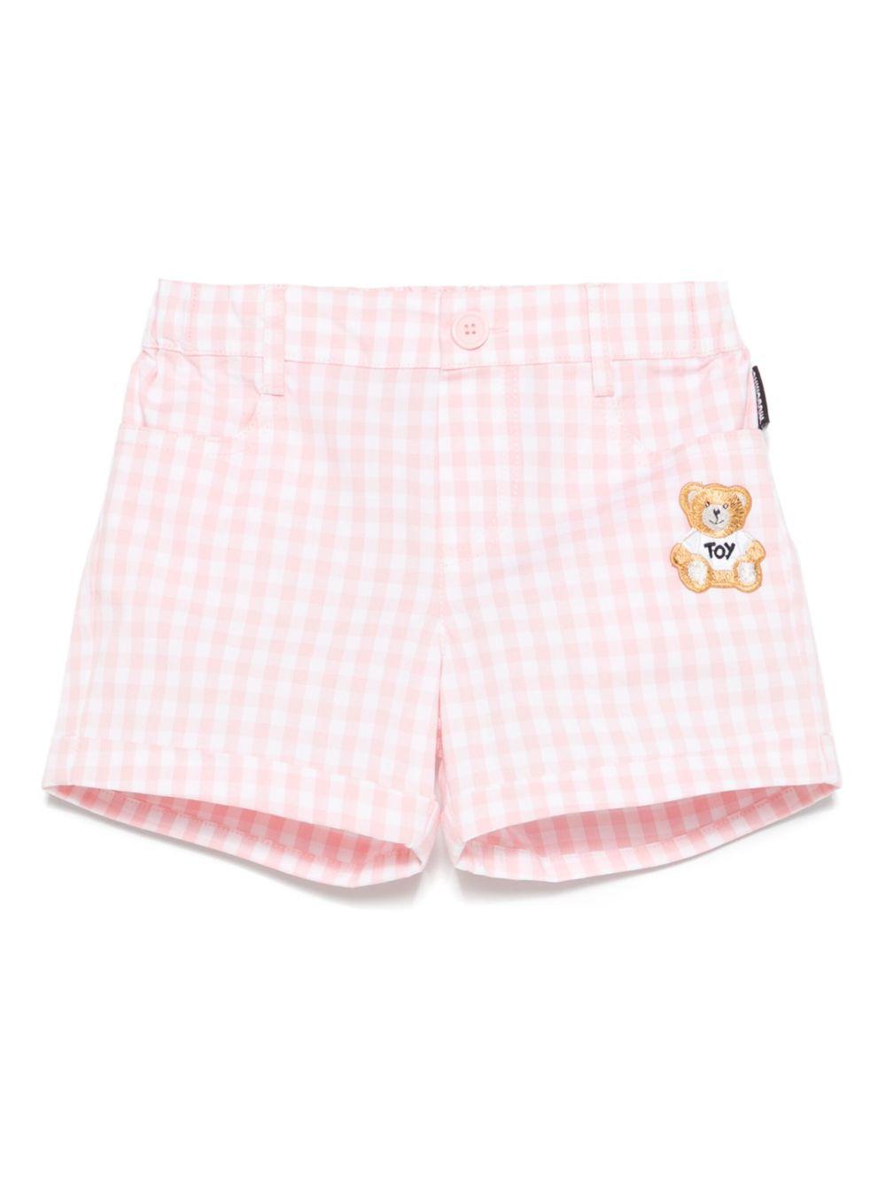 Short fantasia a quadretti rosa e bianco neonata