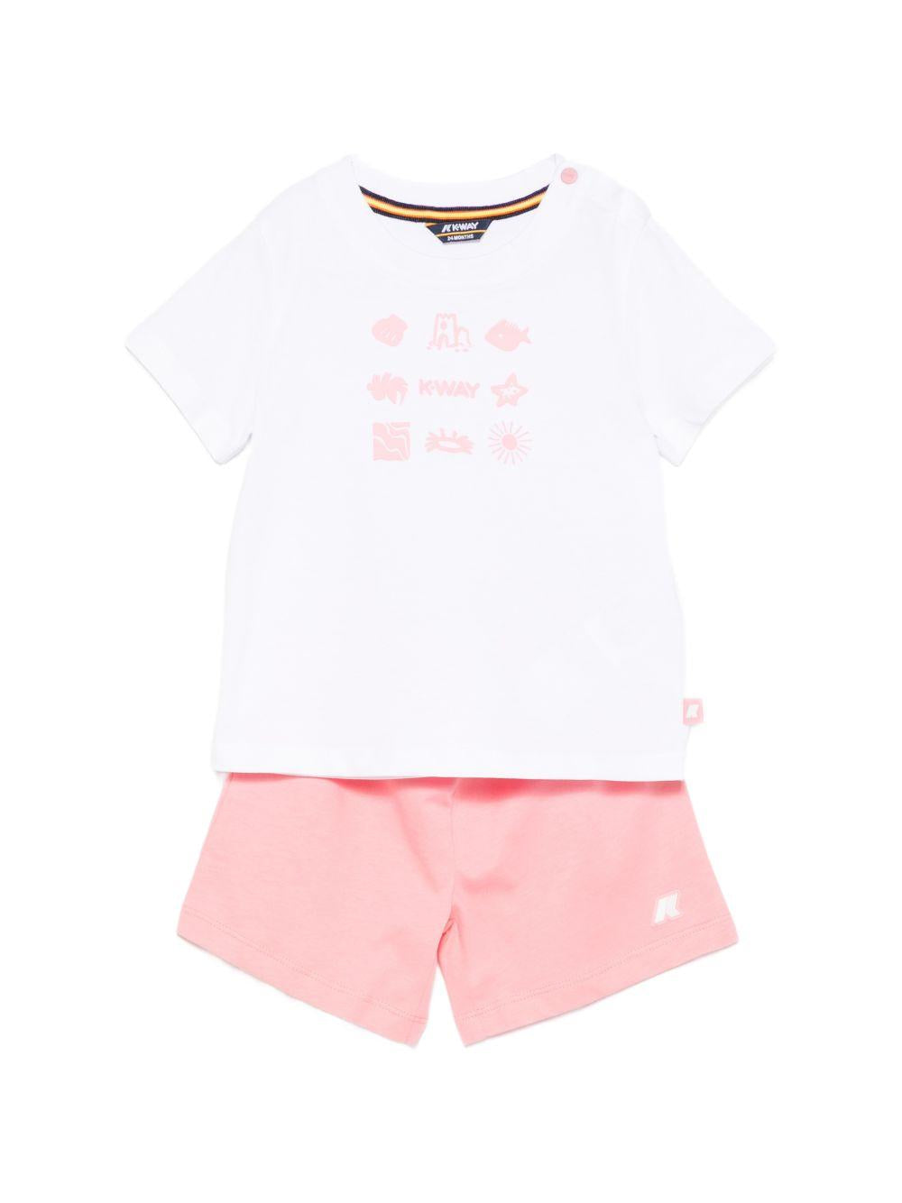 Completo t-shirt e shorts in cotone K2151EW C0U K-WAY KIDS 