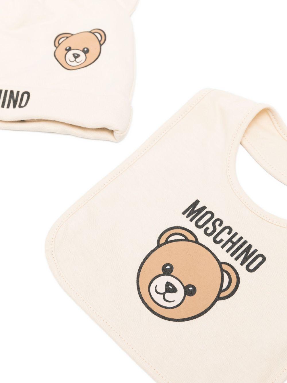 Berretto Bianco con Stampa Orsetto MUY08KLCA40 20404 MOSCHINO KIDS 