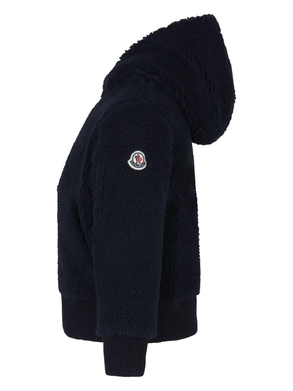 Felpa Teddy con Cappuccio e Zip K29548G0001689A3X 778 MONCLER KIDS 