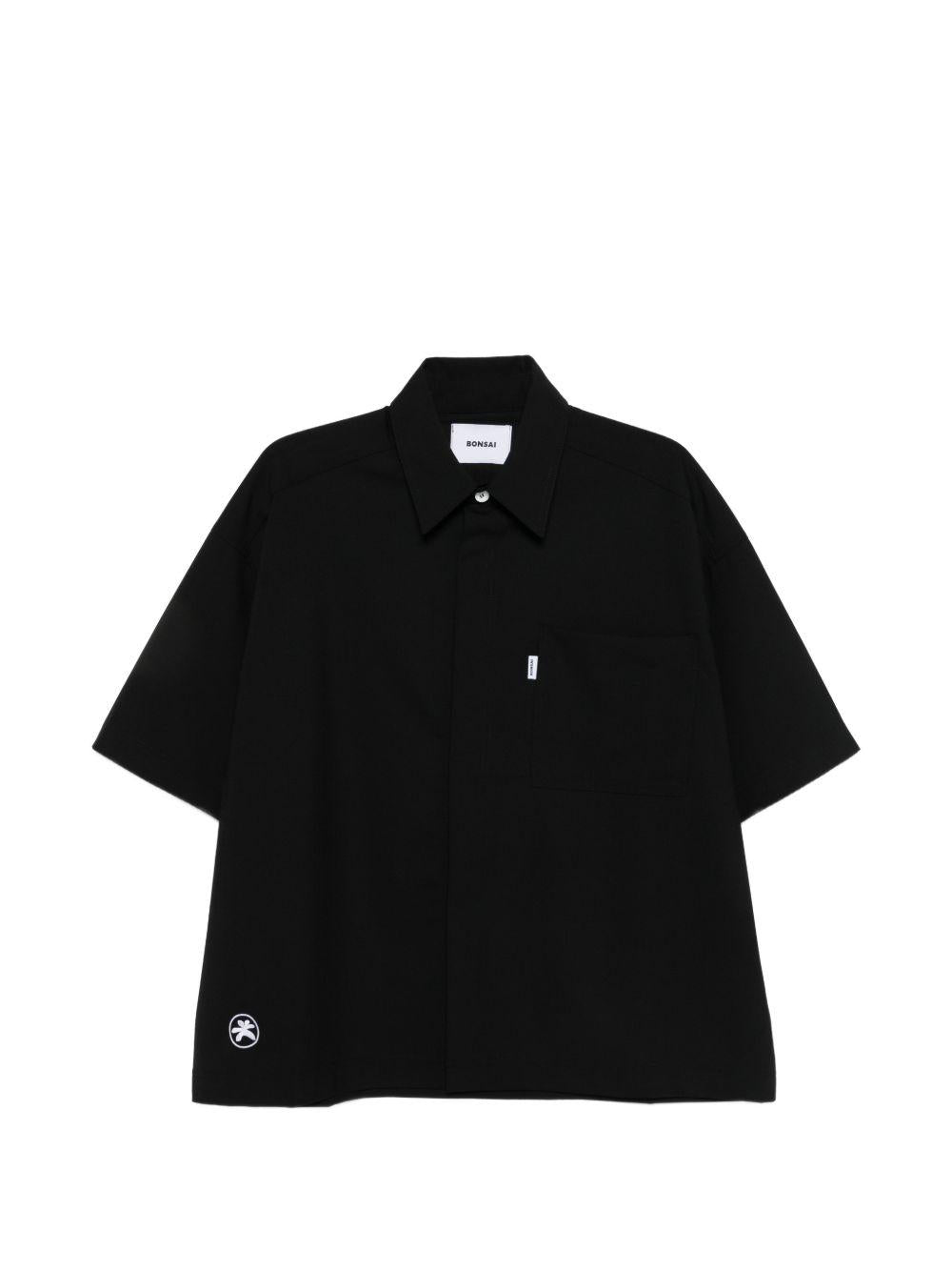 Camicia a maniche corte in viscosa SH003006 BLACK BONSAI 
