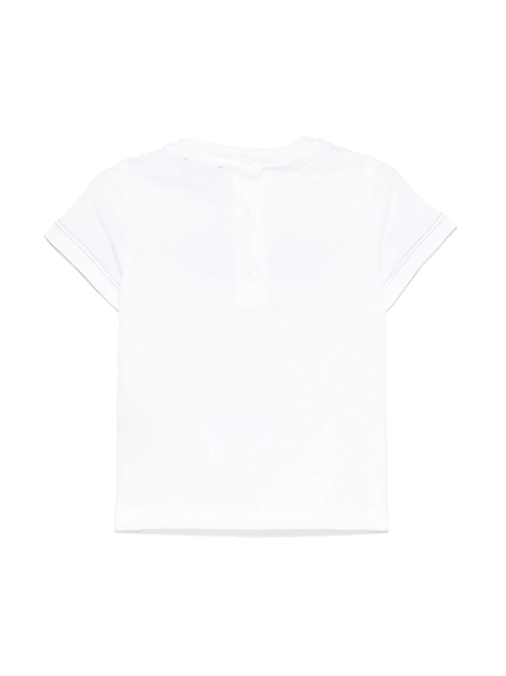 T-shirt bianca logo lettering blu neonato MW8521J0177 100AZ MISSONI KIDS 