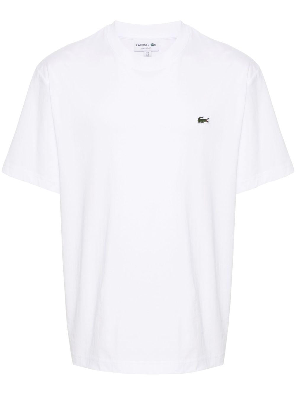 T-shirt bianca mini logo ricamo TH7318 001 LACOSTE 