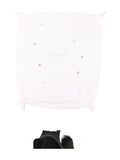 Pink blanket with embroidered logo