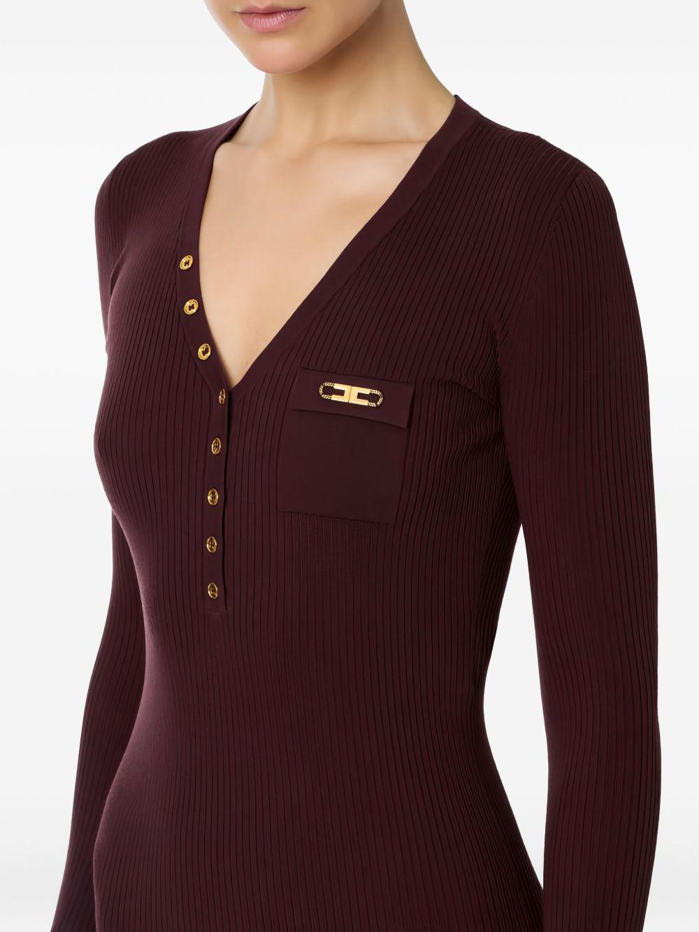 Abito Midi a Coste Rosso Merlot AM10B56E2 EA4 ELISABETTA FRANCHI 