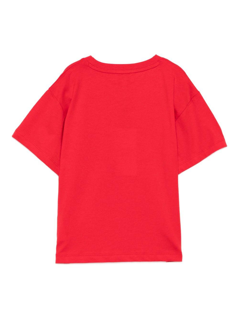 T-shirt rosso scuro con logo K61507 968 KENZO KIDS 