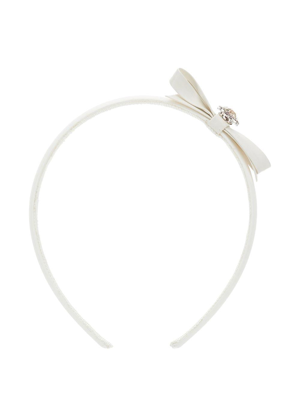 Cerchietto con fiocco in raso panna 17G0057067 0099 MONNALISA KIDS 
