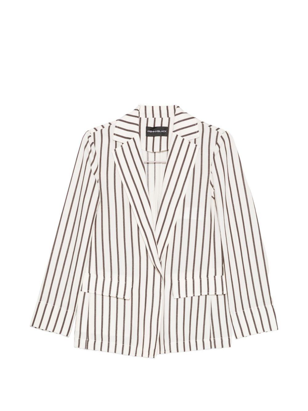 Blazer in lyocell e lino con revers a dente 2611041183200 005 PENNY BLACK 