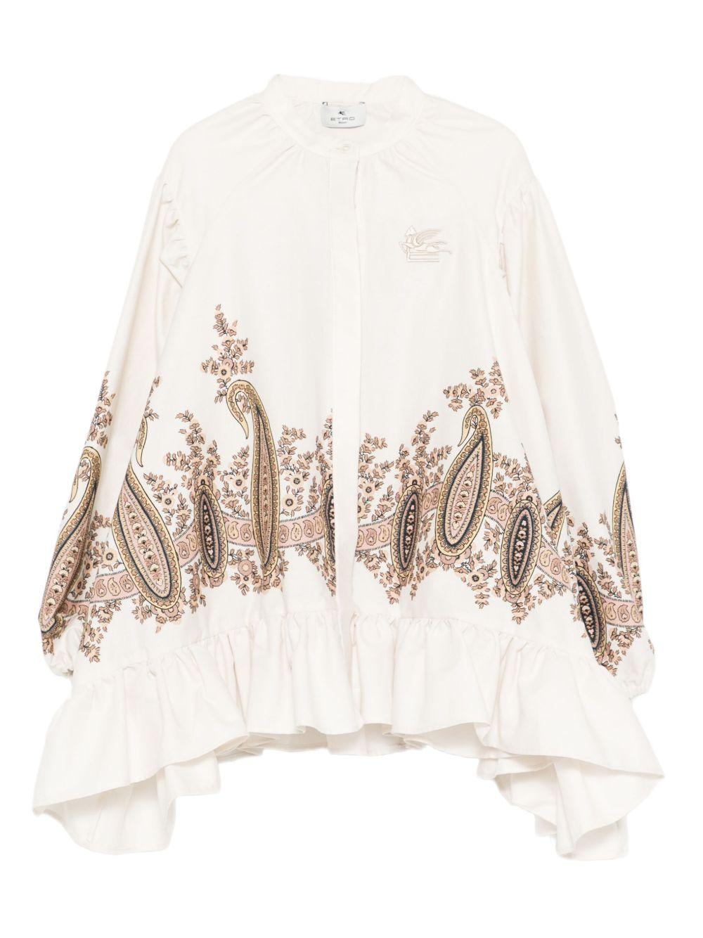 Camicia avorio con volant stampa paisley GX5A60P0555 107AR ETRO KIDS 