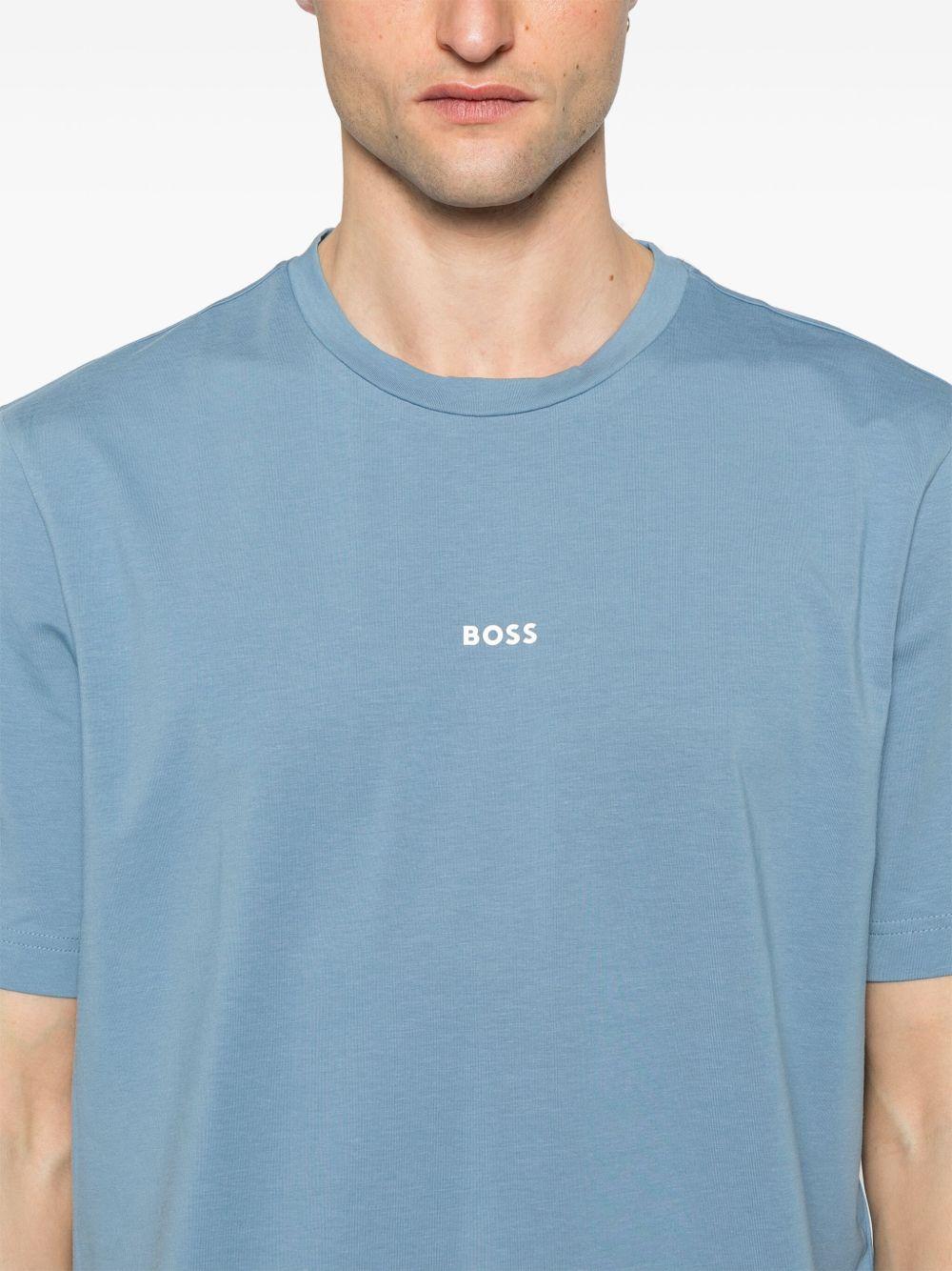 T-shirt verde mini logo petto 50473278 343 BOSS 