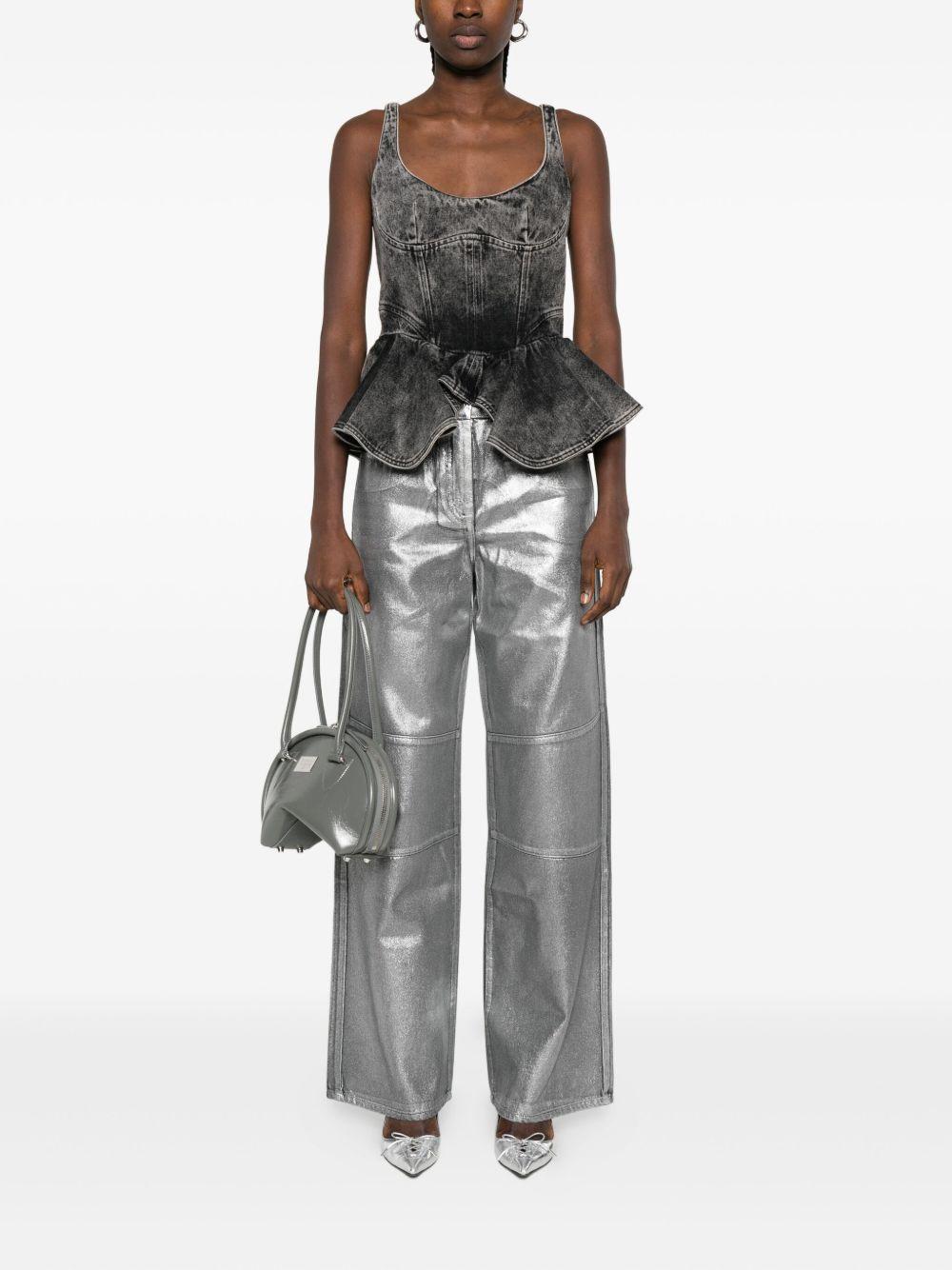 Pantaloni argento metallizzati con inserti Patrizia Pepe 8P0737D114 FG08 PATRIZIA PEPE 