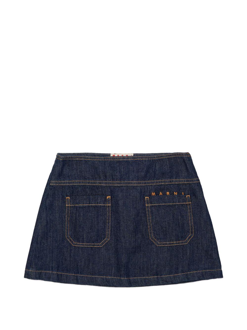 Gonna in cotone con chiusura zip laterale M01754M00WG 0M01 MARNI KIDS 
