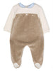 Tutina marrone-azzurra neonato pile