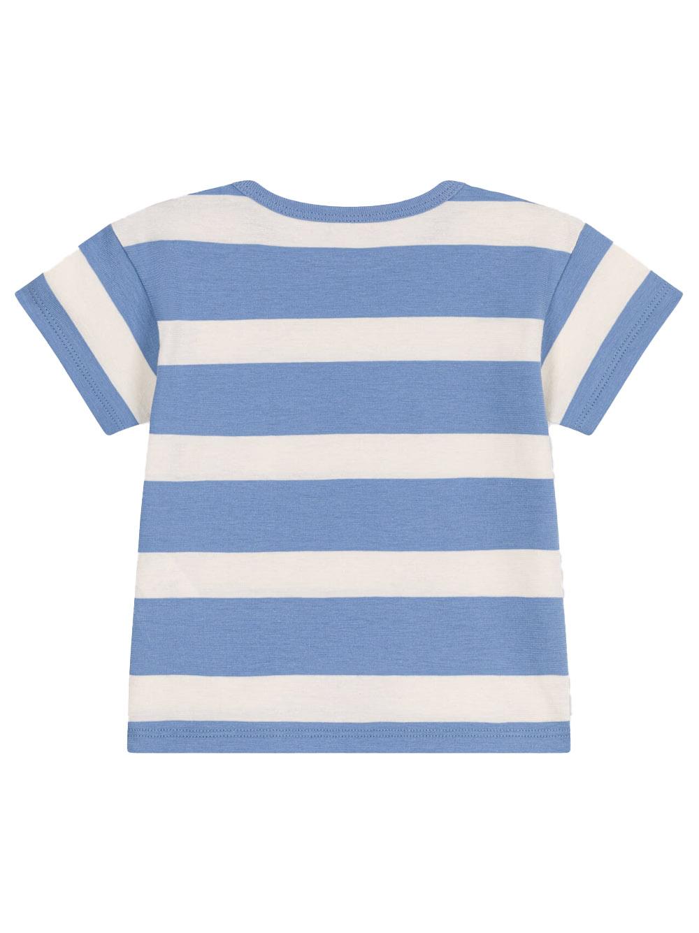 T-shirt blu fantasia a righe
