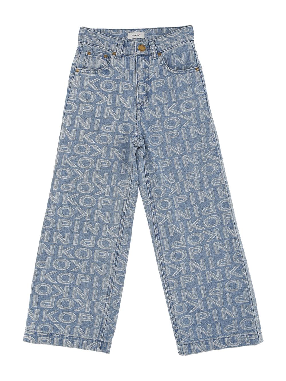 Jeans denim logo all-over