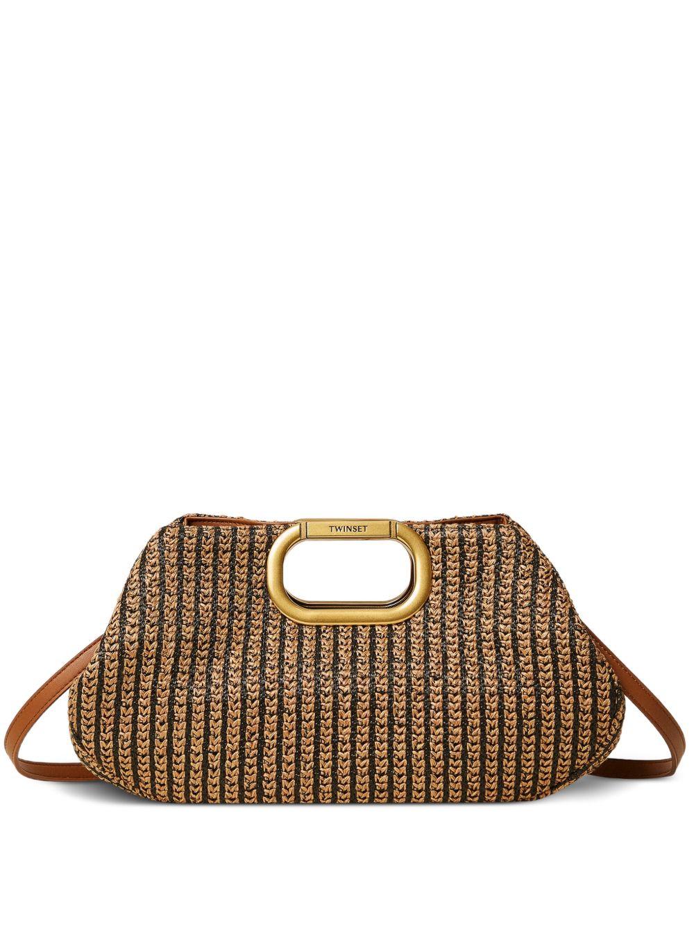 Borsa a mano in rafia con manico dorato 261TB7500 06228 TWINSET 