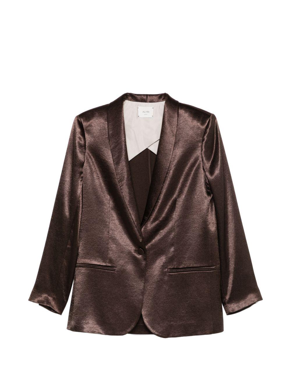 Blazer con revers a scialle mono bottone 116815P6061 CHOCO ALYSI 
