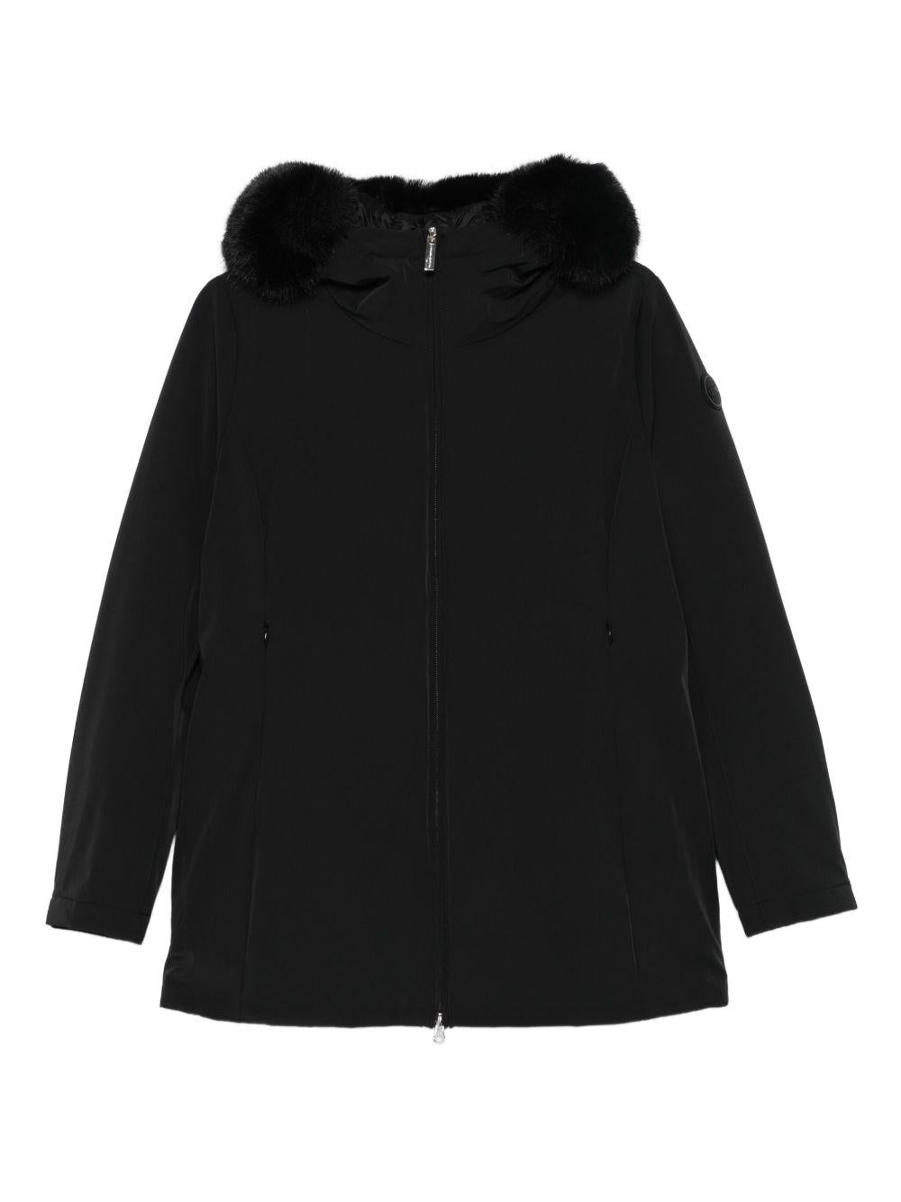 Cappotto nero con cappuccio e rifinitura in finta pelliccia 2267E4ZL 99 COLMAR 