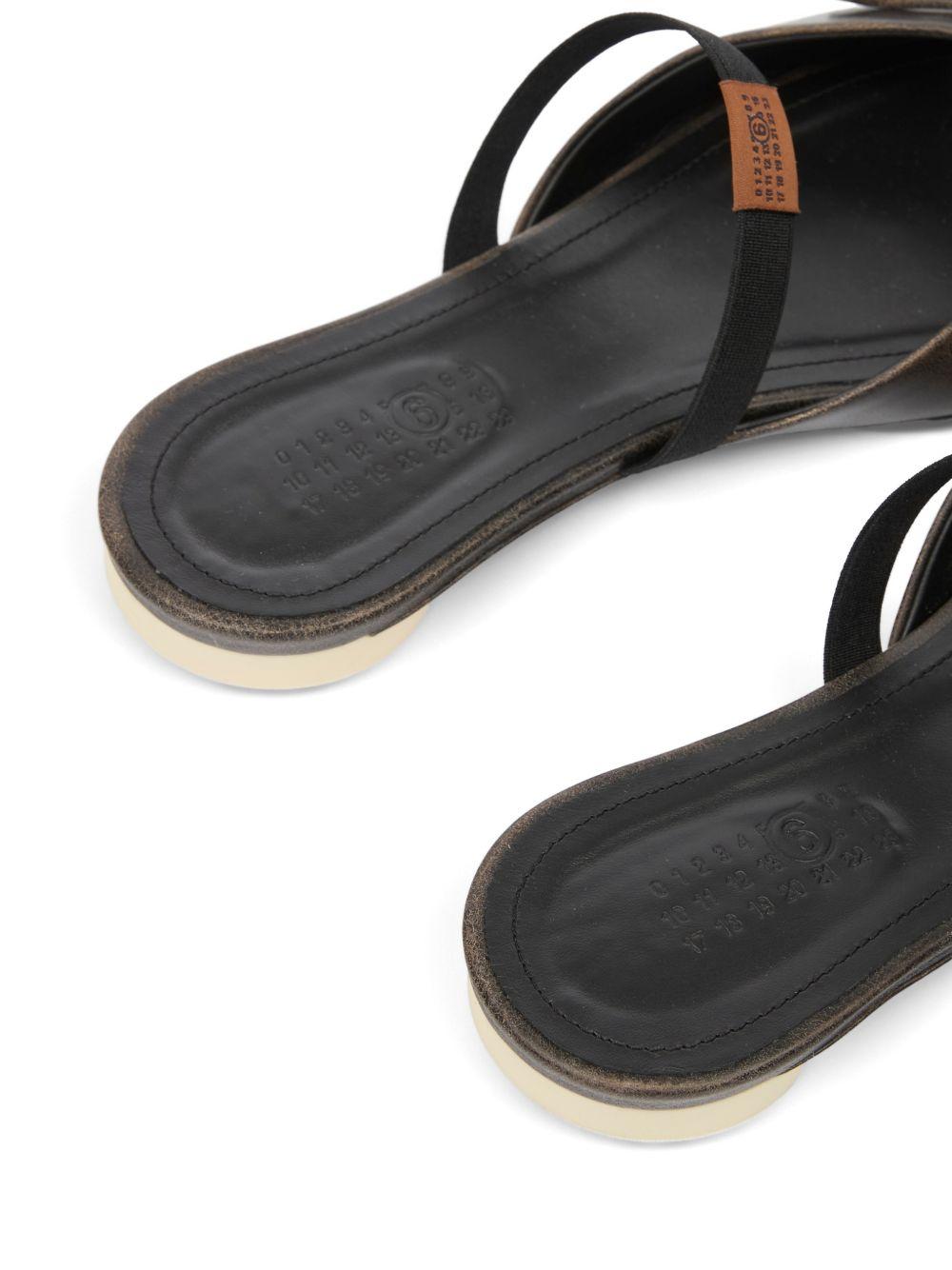 Sandali con fiocco in pelle a punta squadrata S66WP0126P7706 HB495 MM6 MAISON MARGIELA 