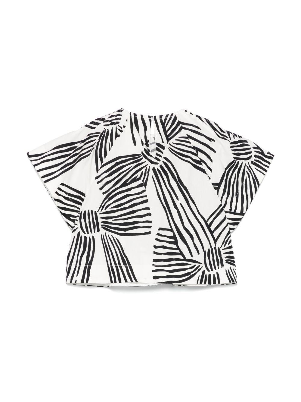 Top avorio fantasia fiocchi a contrasto SW5A11P0506 101NE SIMONETTA KIDS 