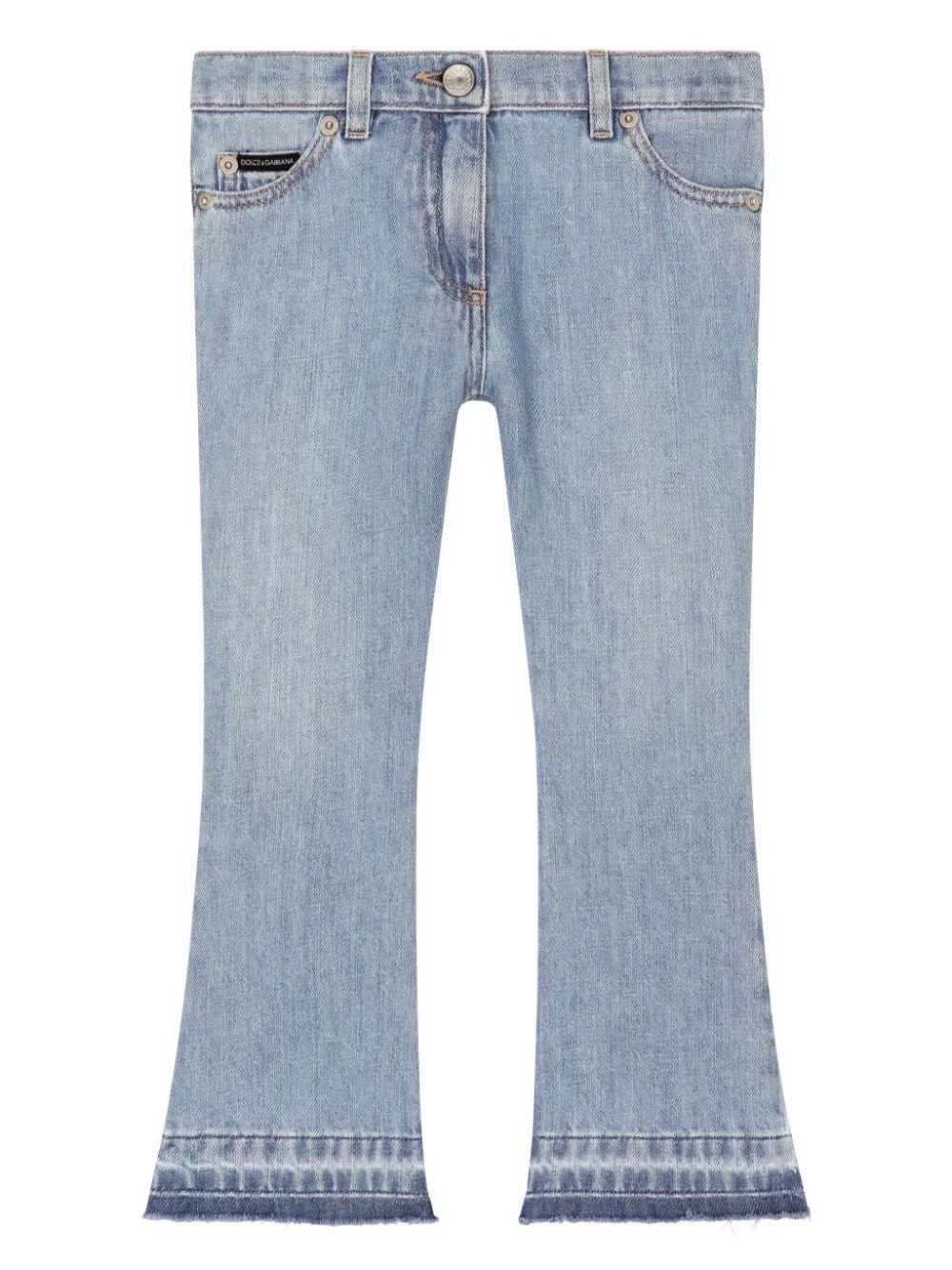 Jeans blu orlo sfrangiato