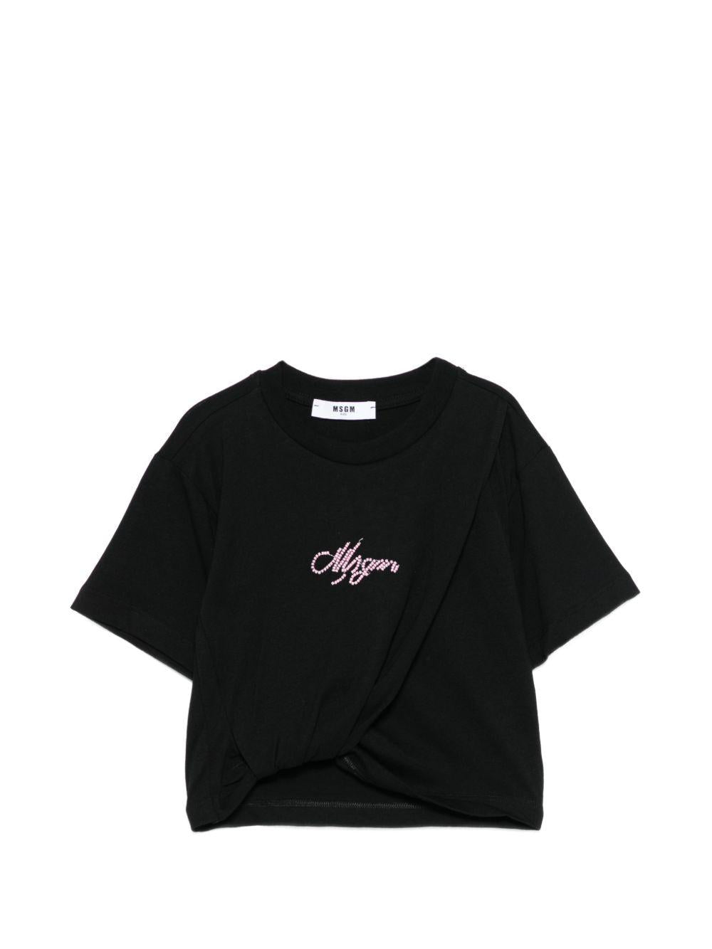 T-shirt con scritta logo S6MSJGTH205 110 MSGM KIDS 