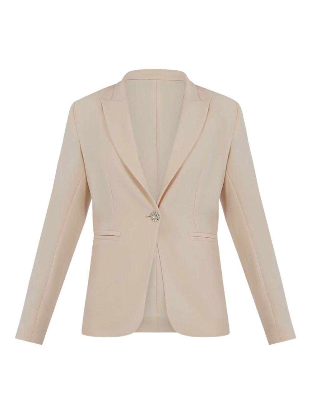 Blazer beige bottone gioiello P24CPGI001 0615 SIMONA CORSELLINI 