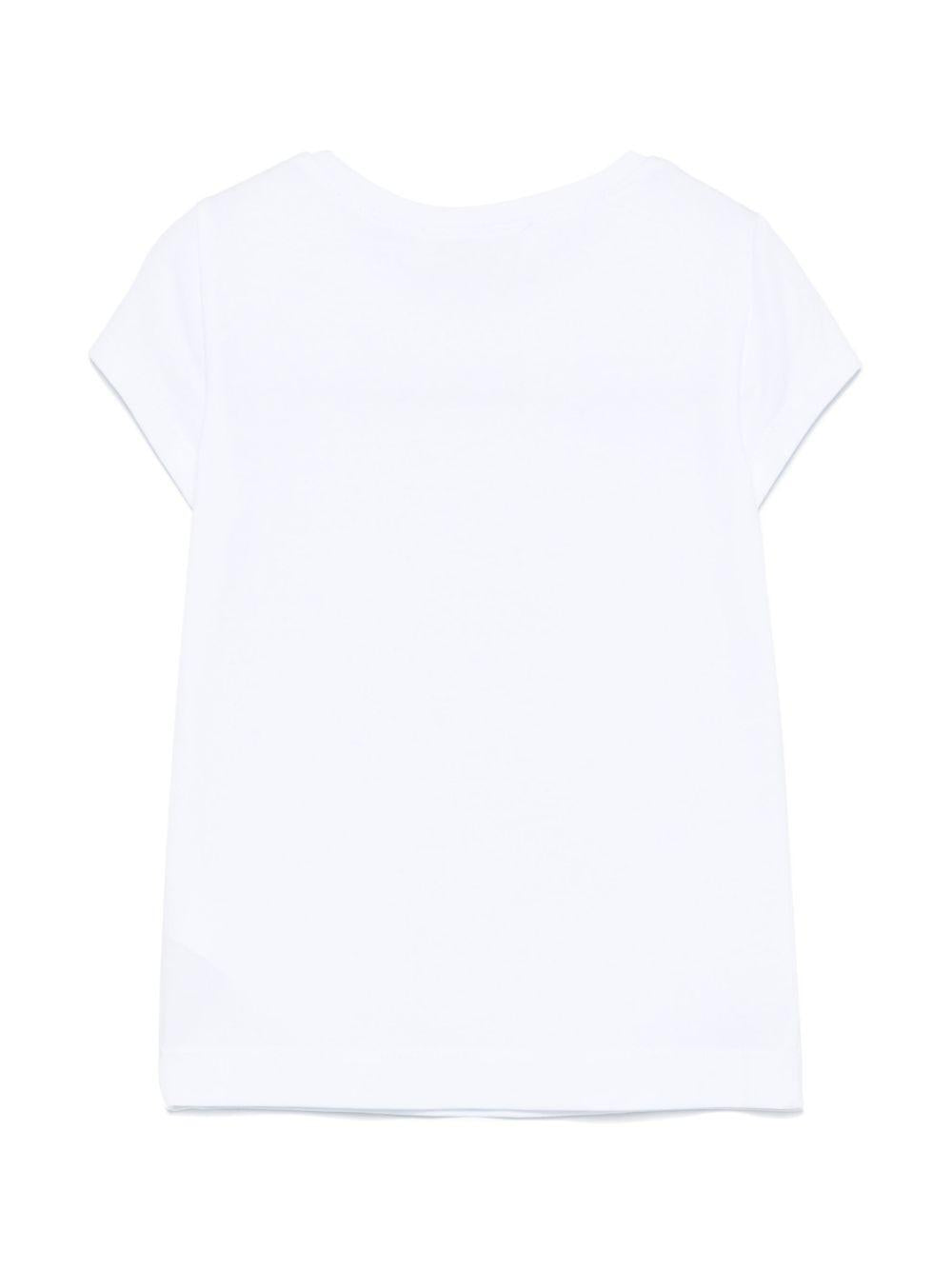 T-shirt bianca con stampa coniglietta tennis