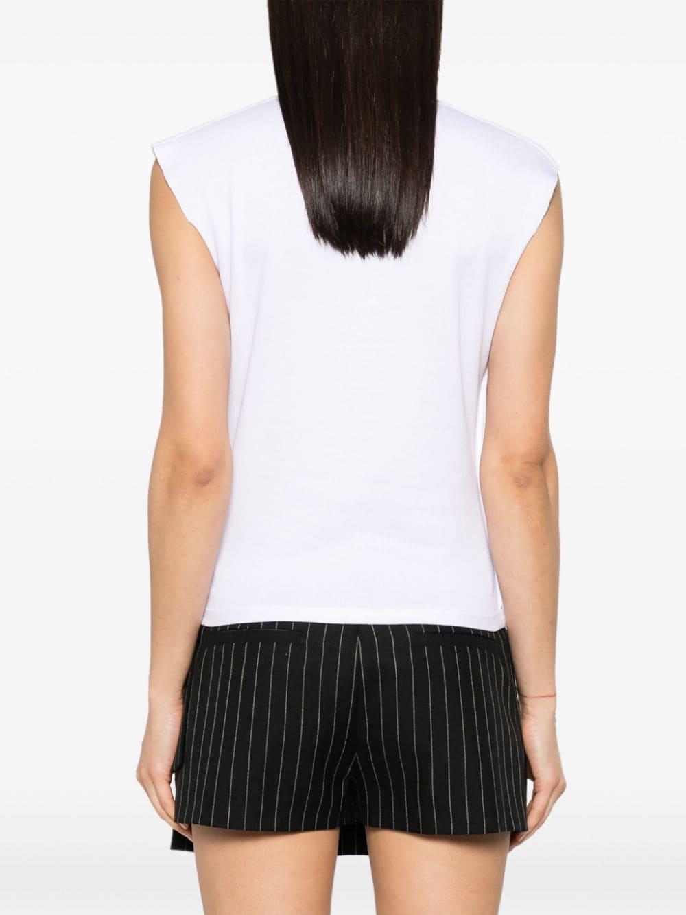 T-shirt bianca  dettaglio catena <BR/> 24EJTE157CO0508 P100 RABANNE 