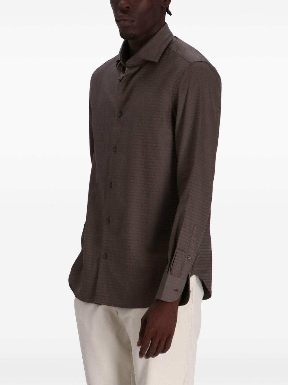 Camicia marrone mini logo all-over