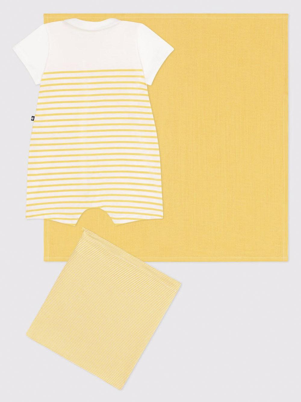 Set con tutina e telino giallo (2pz)