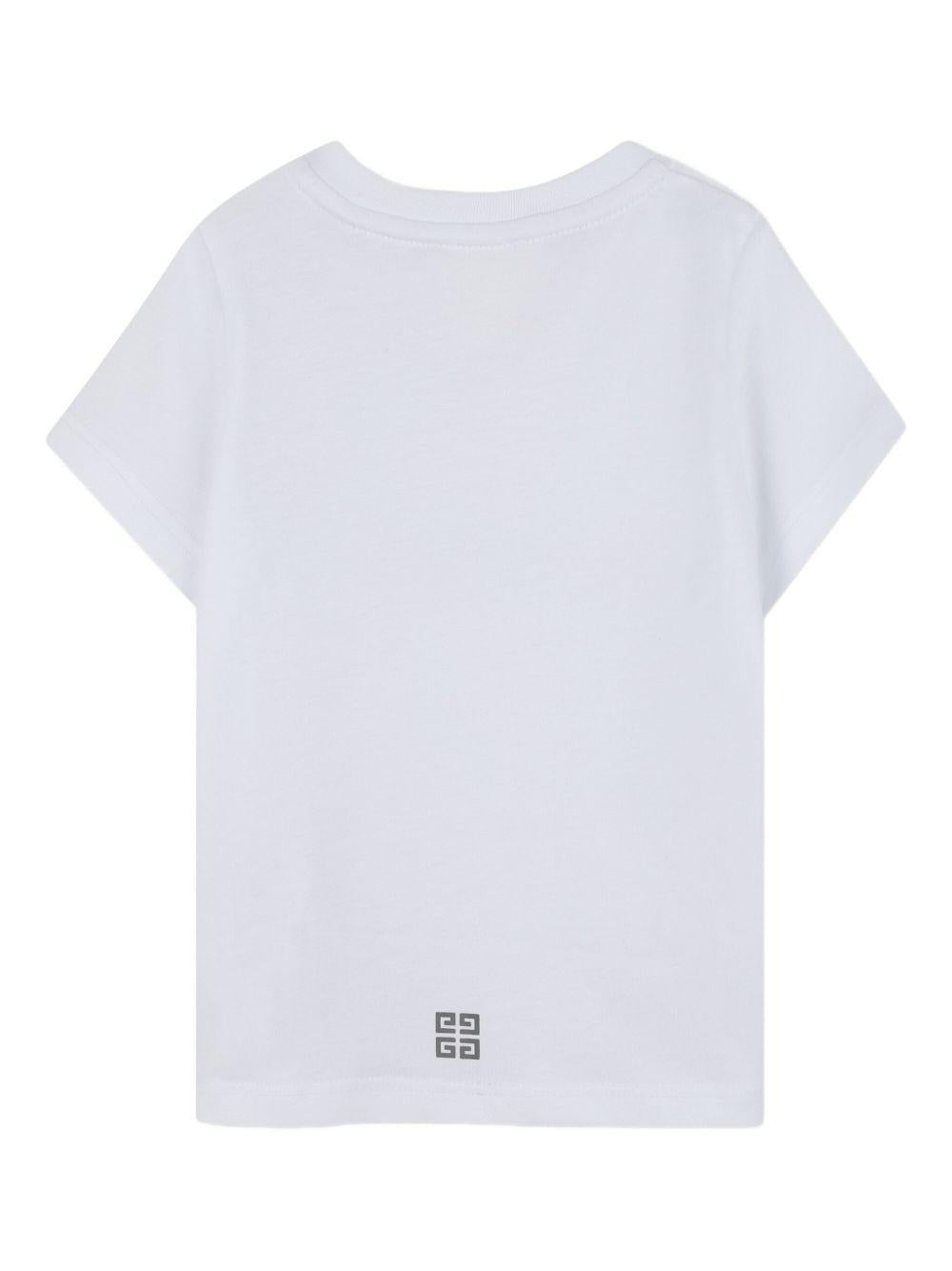T-shirt in Cotone Biologico con Logo Frontale H30887 10P GIVENCHY KIDS 