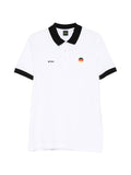 Polo in cotone con colletto bianco