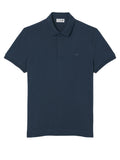 Polo blu logo ricamo tono su tono