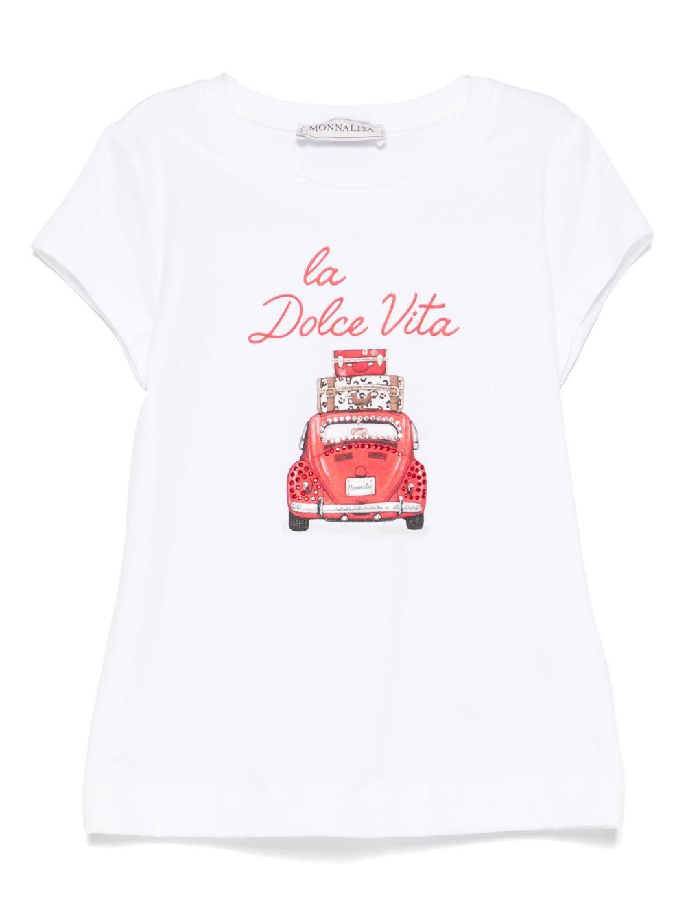 T-shirt bianca "La Dolce Vita"