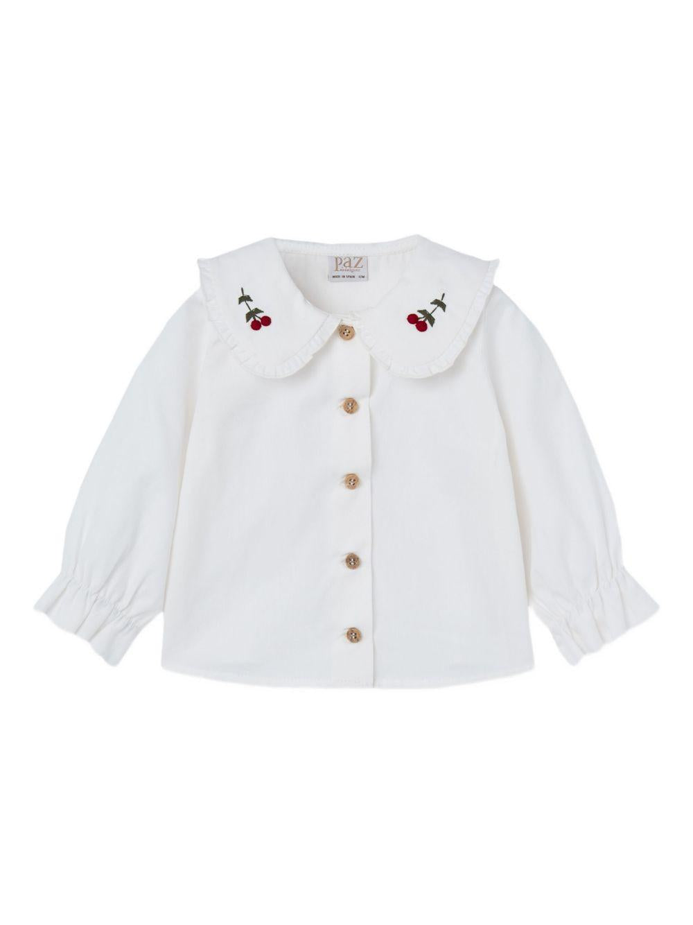 Set a quadri panna con colletto decorato 106153015 60T611 PAZ RODRIGUEZ KIDS 