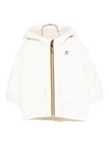 E. Le Vrai 4.0 Claudine Teddy Bear White Jacket with Hood