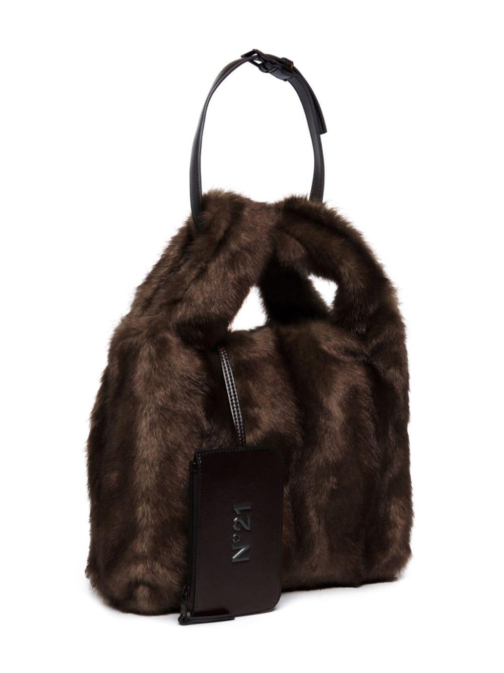 Borsa marrone in pelliccia