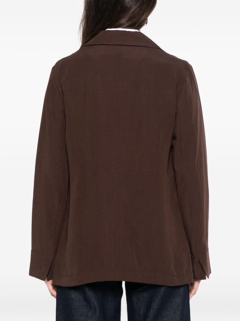 Blazer in lyocell e lino con revers a dente 2611041183200 003 PENNY BLACK 