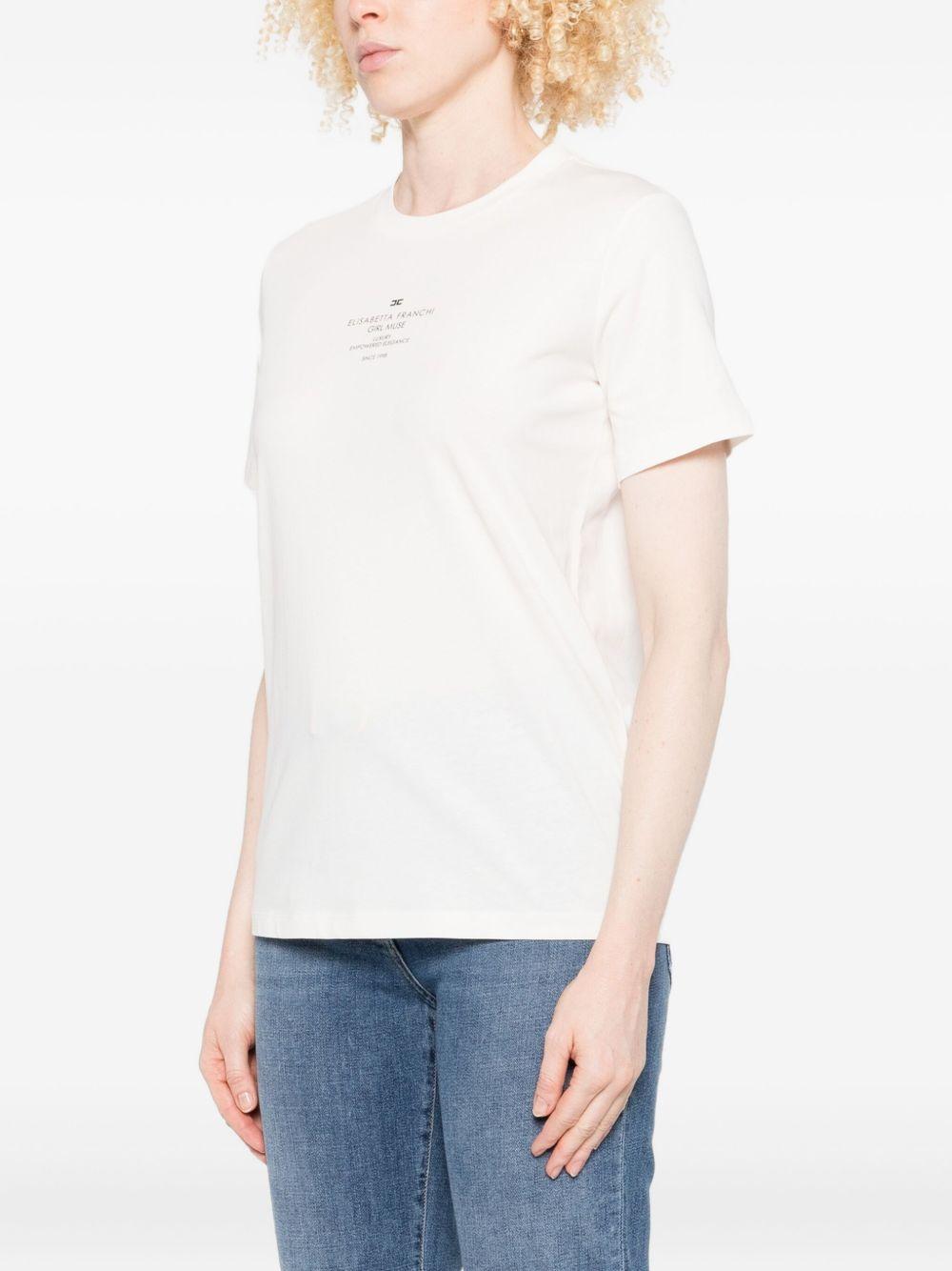 T-shirt con Logo e Girocollo MA63D56E2 270 ELISABETTA FRANCHI 