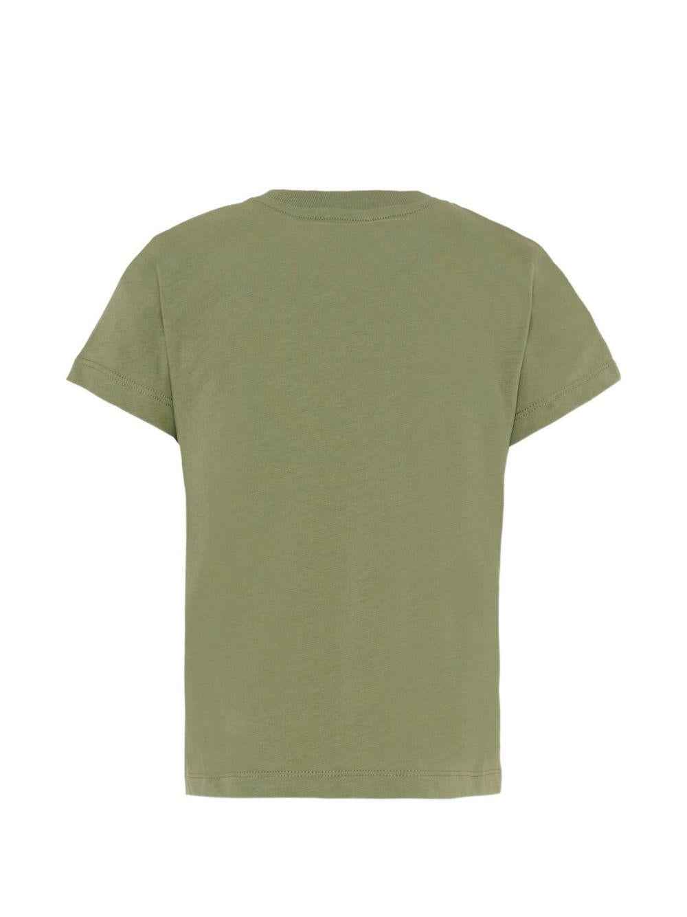 T-shirt verde oliva con patch teddy bear HUM05OLAA03 30037 MOSCHINO KIDS 